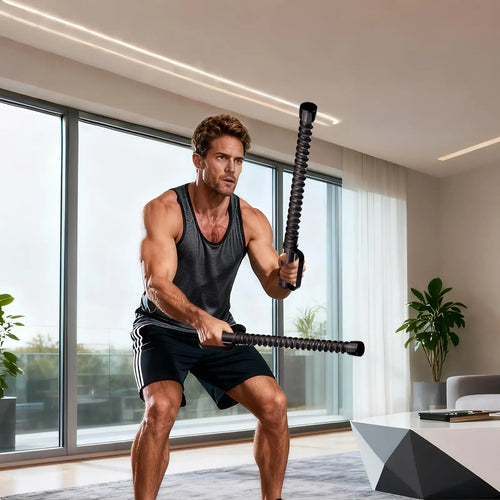 2 Piece Battle Ropes Portable Exercise Workout Battle Ropes Muscle Building Cords Replacement Spring Rod Equipment for Home Gym